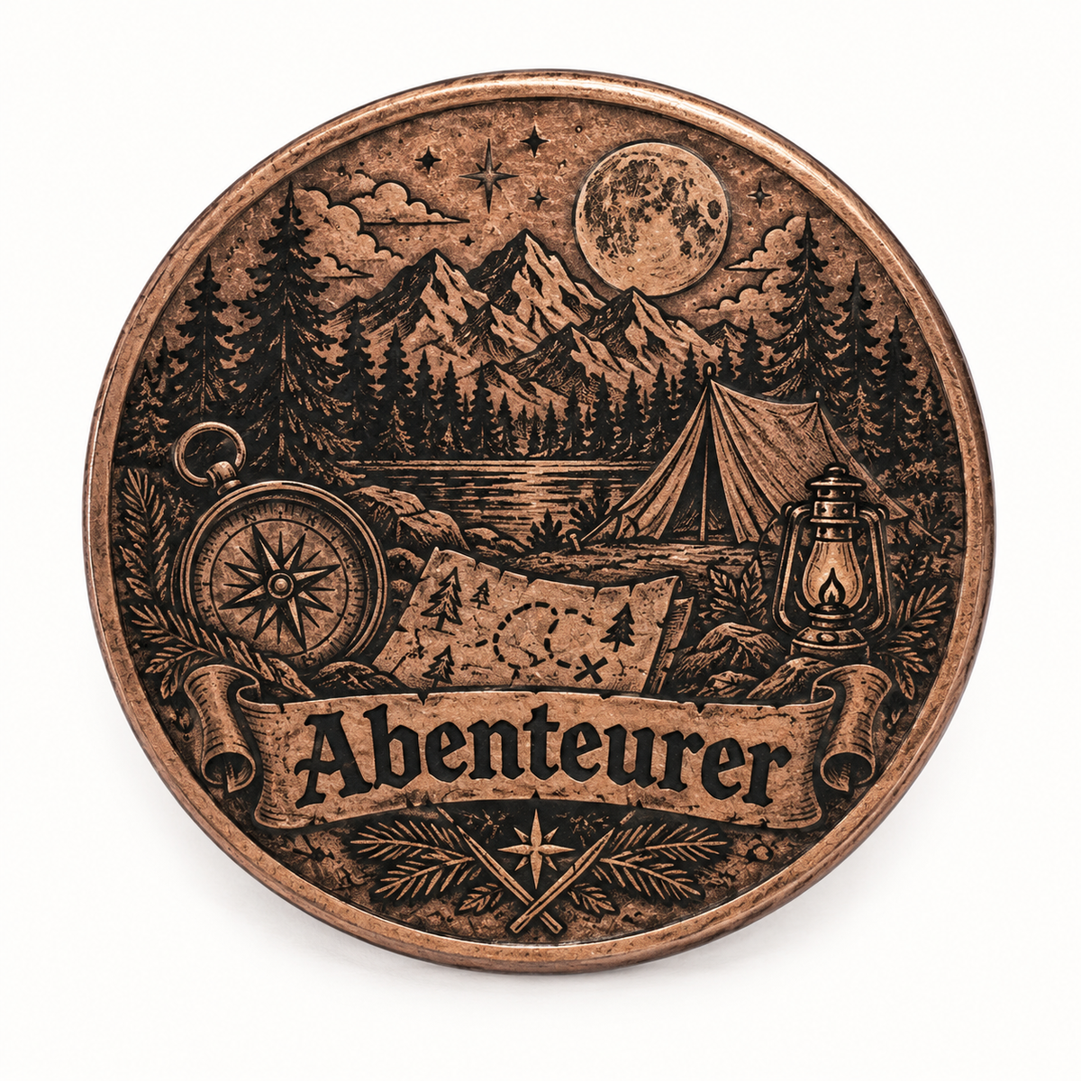 Personalisierte Messingmünze mit Lasergravur – Ø 4 cm