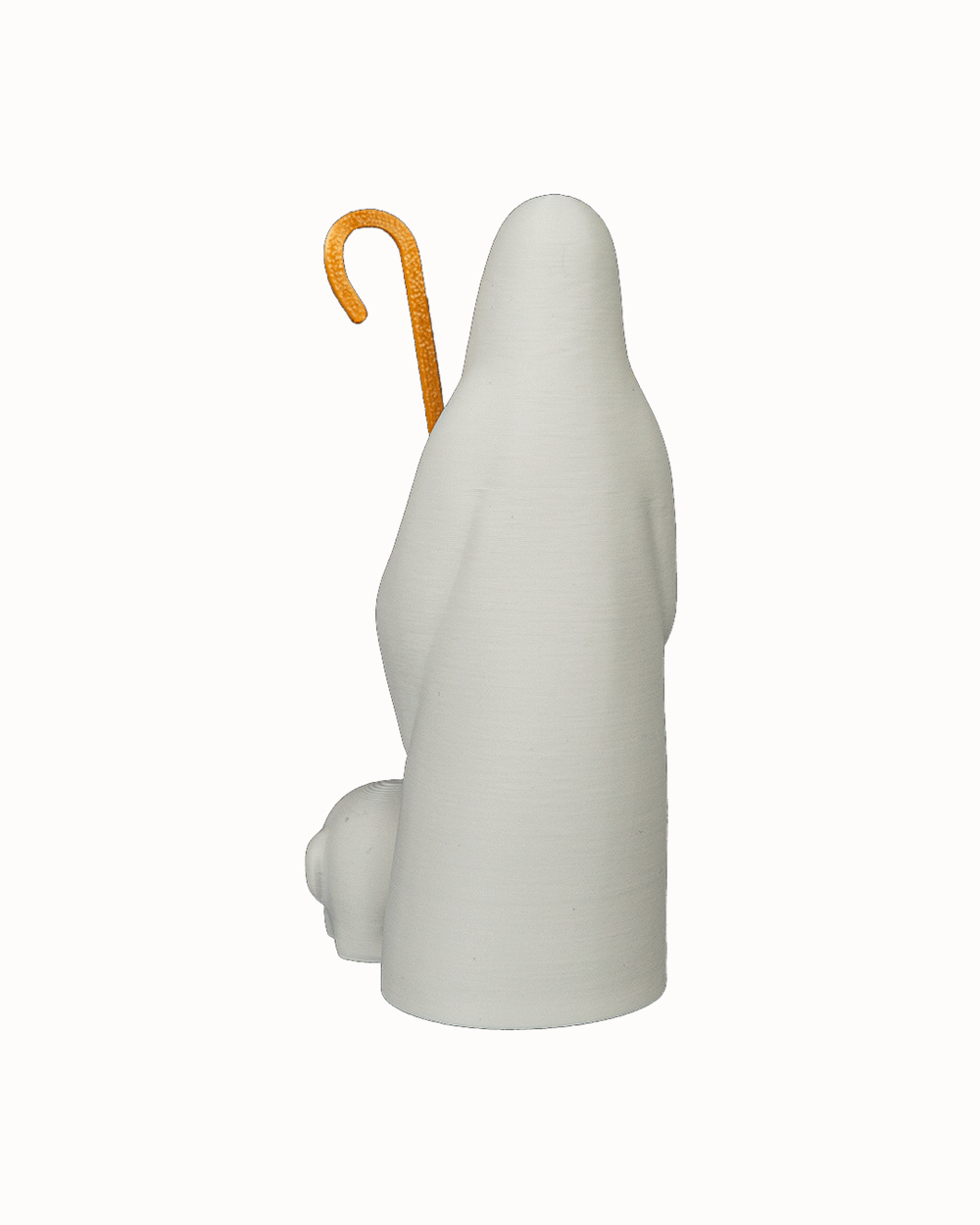 Hirte mit Schaf, Seitenansicht