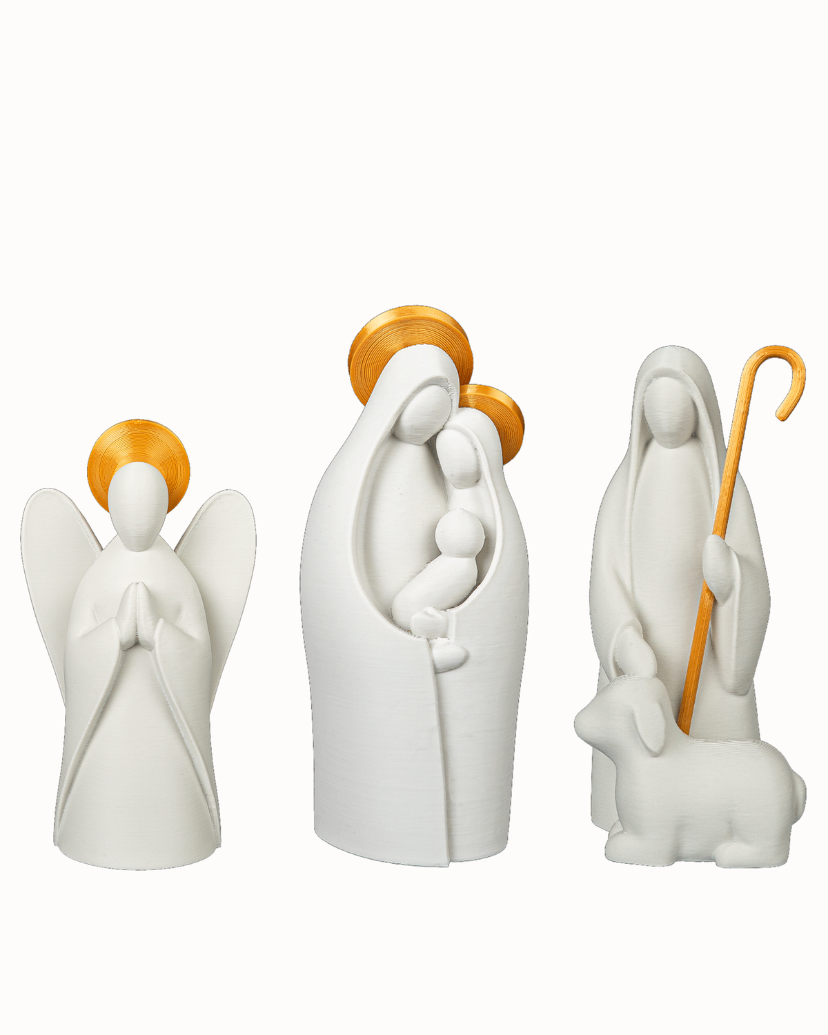 3er-Set – Engel, Heilige Familie und Hirte mit Schaf