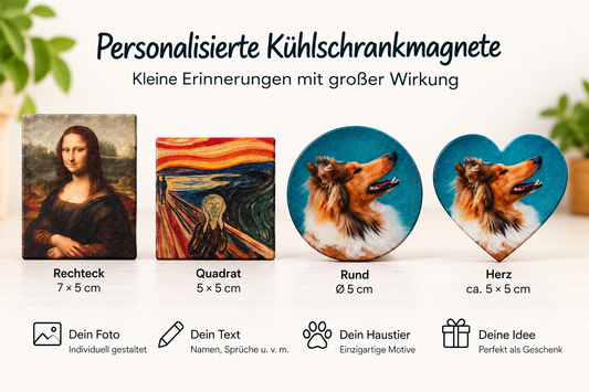 Personalisierte Kühlschrankmagnete – dein Foto, Text oder Wunschmotiv