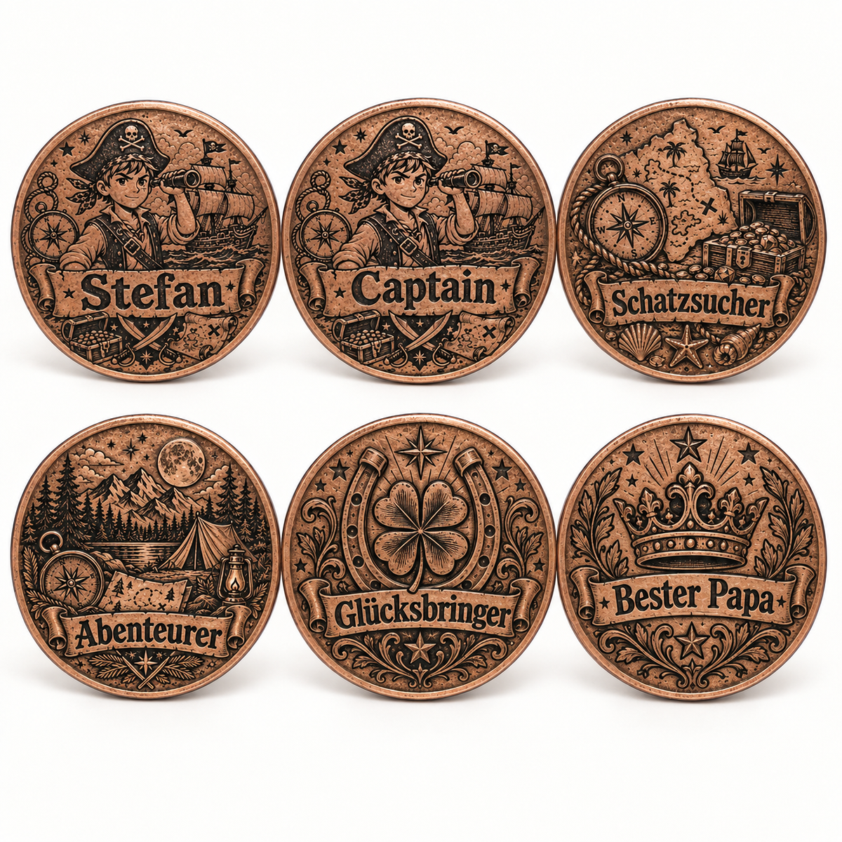 Personalisierte Messingmünze mit Lasergravur – Ø 4 cm