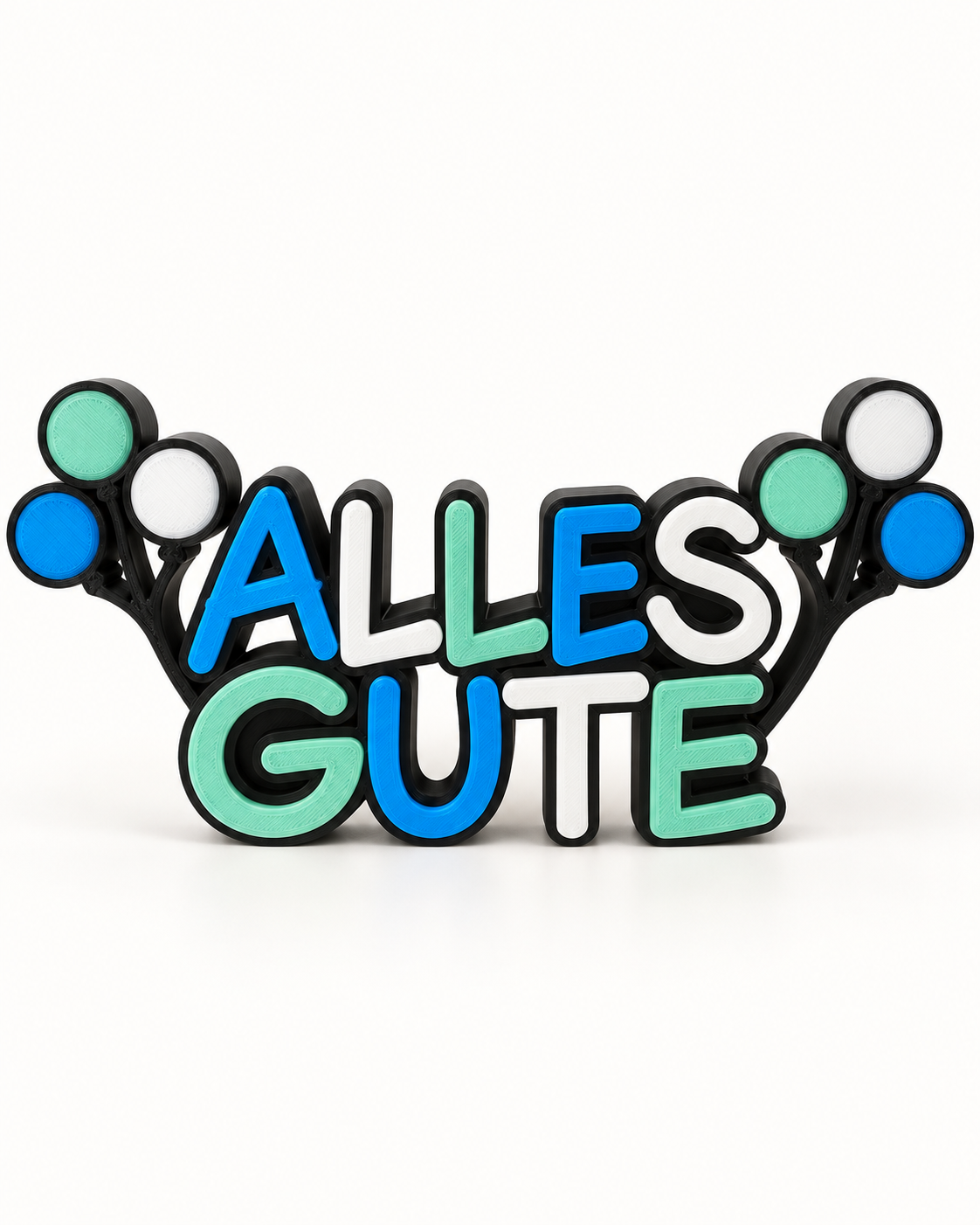 Personalisierter 3D-Schriftzug mit Glow-in-the-Dark-Effekt
