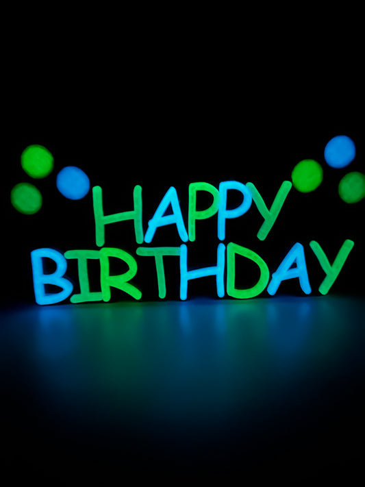 Schriftzug „Glow in the Dark“