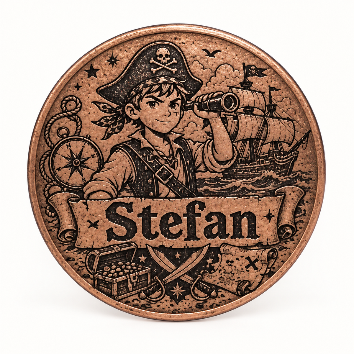 Personalisierte Messingmünze mit Lasergravur – Ø 4 cm