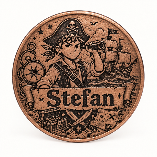Personalisierte Messingmünze mit Lasergravur – Ø 4 cm