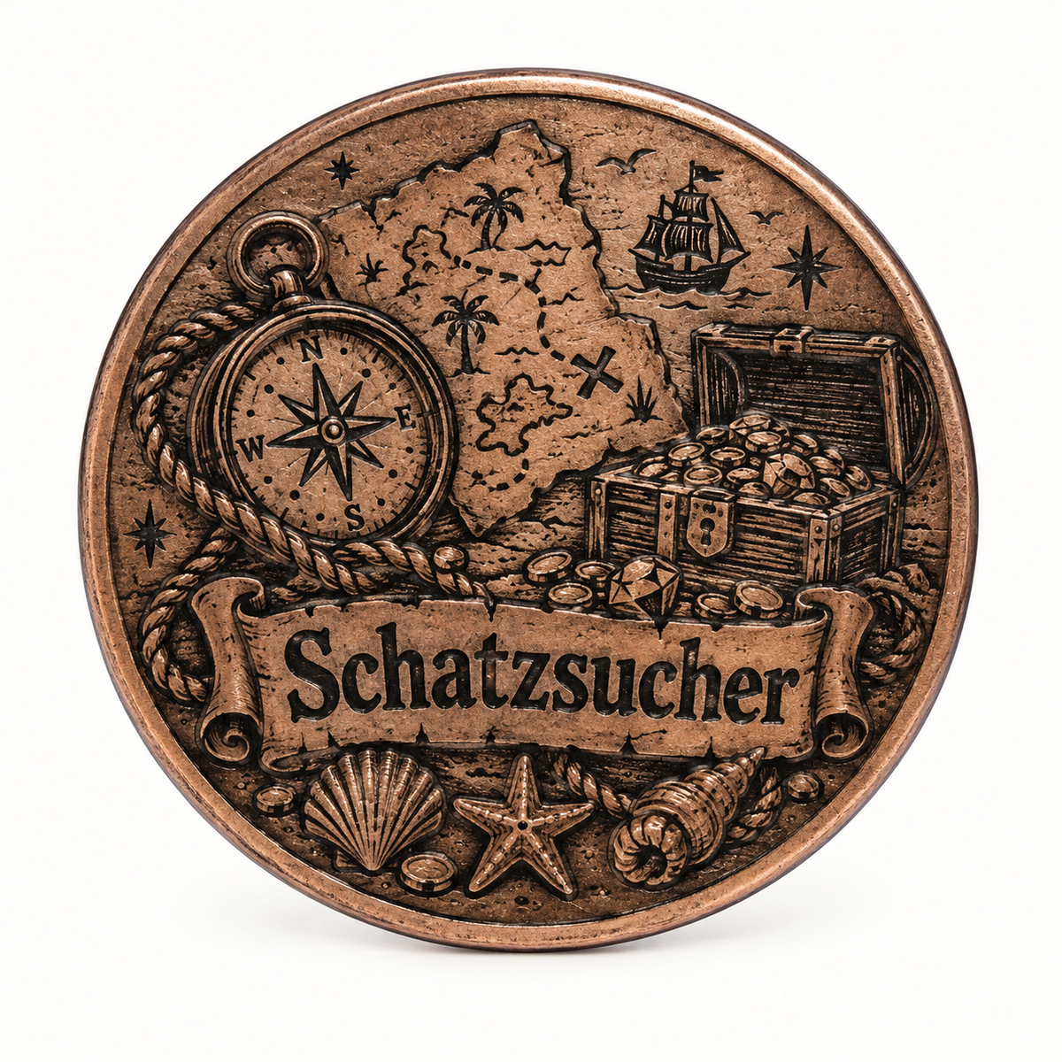 Personalisierte Messingmünze mit Lasergravur – Ø 4 cm