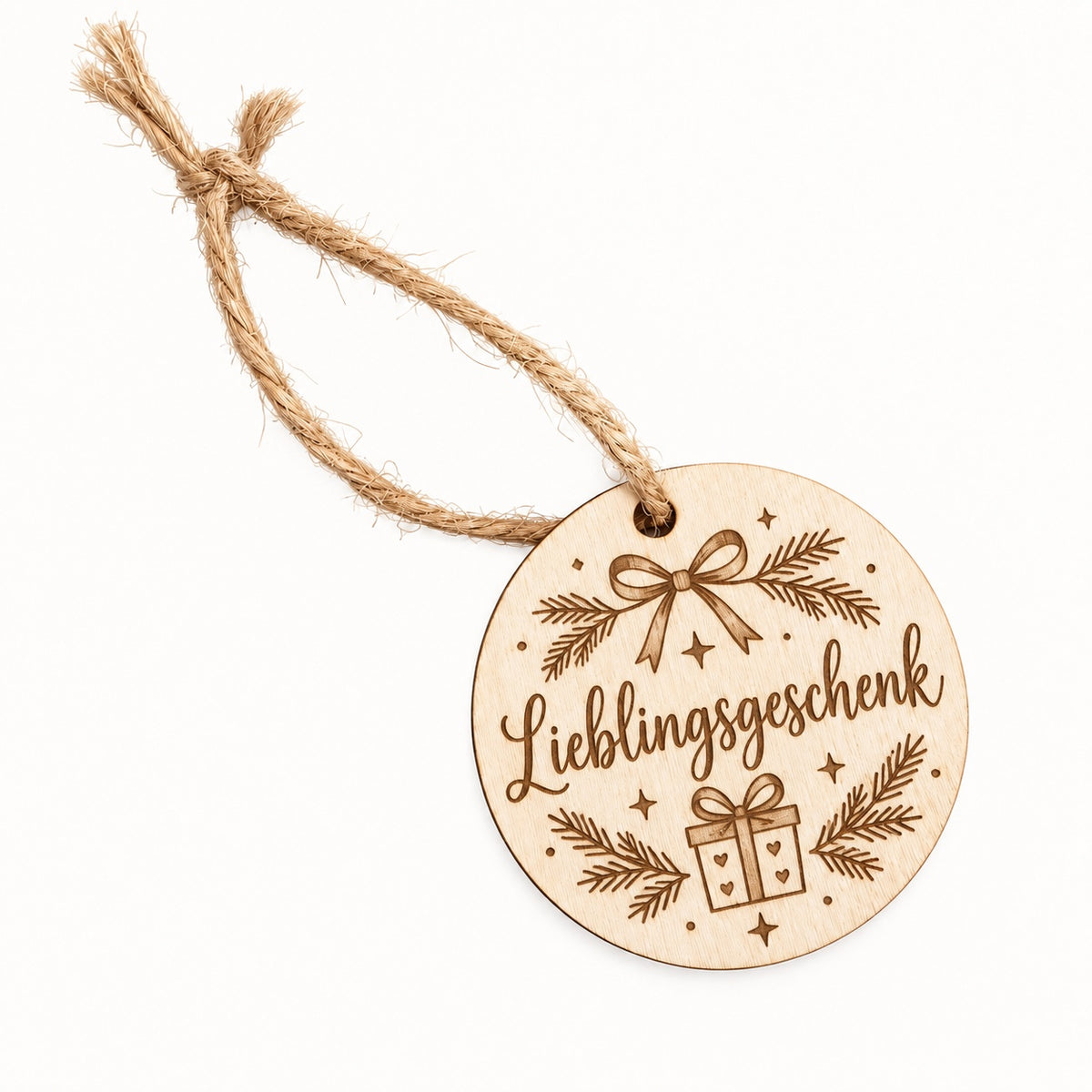 Holz-Geschenkanhänger mit Gravur Lieblingsgeschenk