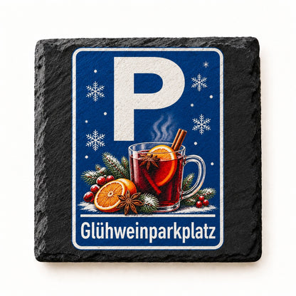 Schieferuntersetzer UV-Druck Glühweinparkplatz